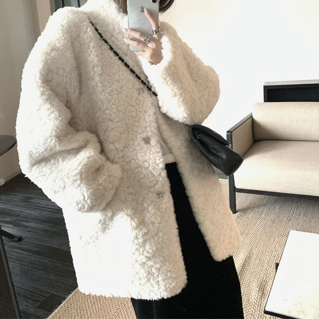 2025 Lazy wind medium and long fur integrated coat women's winter loose environmentally friendly fur coat high-end fashion top tide