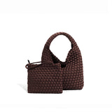 2025 New trendy retro child and mother bag New portable single shoulder diagonal span woven bag large capacity vegetable basket bucket bag