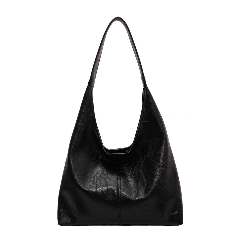GOOSUDU 2025 Retro commuter large-capacity bag women's popular new textured soft leather shoulder bag simple and versatile messenger tote bag