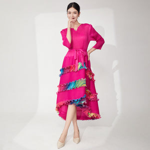 2025 Popularan fat mm large size dress long high-end women's clothing irregular temperament elegant dress temperament  long dress