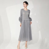 2025 2025 summer dress high-end sense small temperament small fragrant style a-word skirt waist thin versatile pleated skirt