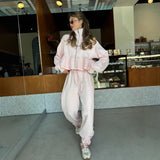 summer new  New fungus edge sweater set fashion casual slim loose sweater set