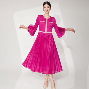 2025 dress women's summer high sense dignified intellectual small fragrant temperament a word skirt medium and long versatile skirt tide