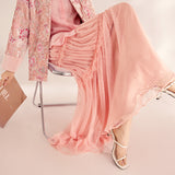 Spring  new high-end design light luxury A-shaped skirt celebrity fairy lace thin skirt female MZ009