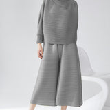 2025 large-size pants women's wide-leg pants drape high-end pleated summer thin loose seven-point casual pants women's