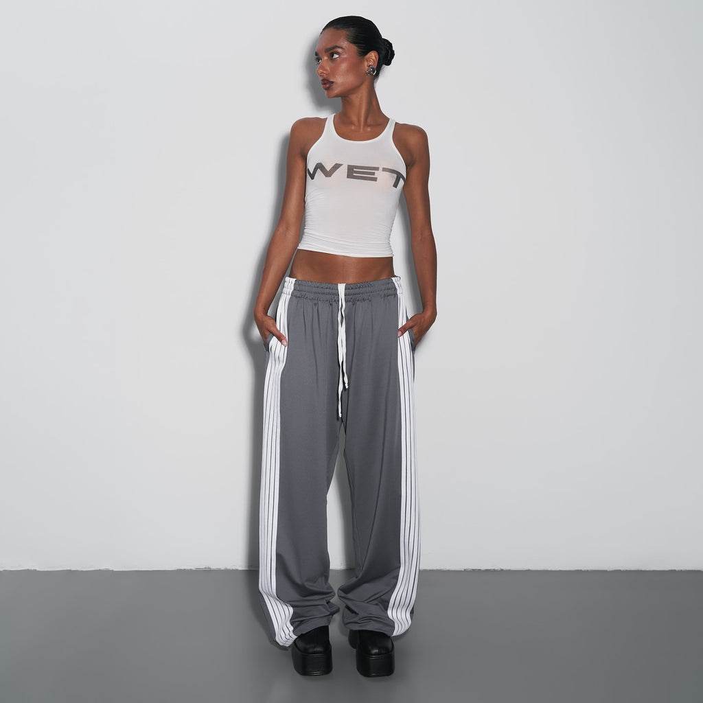 striped lazy casual pants casual pants summer women's high loose fashion tightening trousers ins style