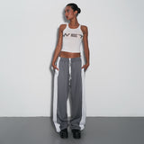 striped lazy casual pants casual pants summer women's high loose fashion tightening trousers ins style