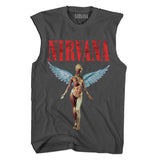 GOOSUDU Nirvana Band Rock Nirvana Cobain Cococoben Worn Looking Washed-out Vintage Batik Loose T-shirt