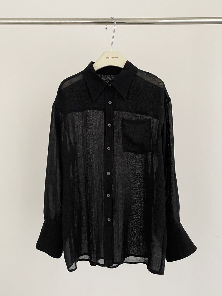 2025 ES MODISH Spring New Product Lazy Loose Casual Long Sleeve Shirt Thin Outer Sunscreen Shirt Girls