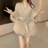 2025 Spot high-end Popular style small fragrant jacket sequined rich daughter gold light luxury women's clothing popular autumn and winter