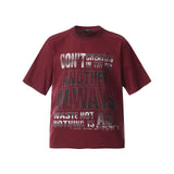 2025 F6612 2025n Street 2025 Summer Letter Bead Design Men's Loose Premium Crew Neck Short Sleeve T-Shirt