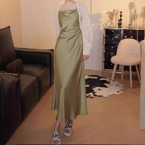 Style Temperament Sling Dress Women's High-Quality Summer 2025 New High-End Exquisite Waist-Slimming Long Dress