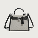 GOOSUDU 2025 New fashion classic splicing canvas second-generation Kelly bag high-end single shoulder oblique span portable women's bag New explosion