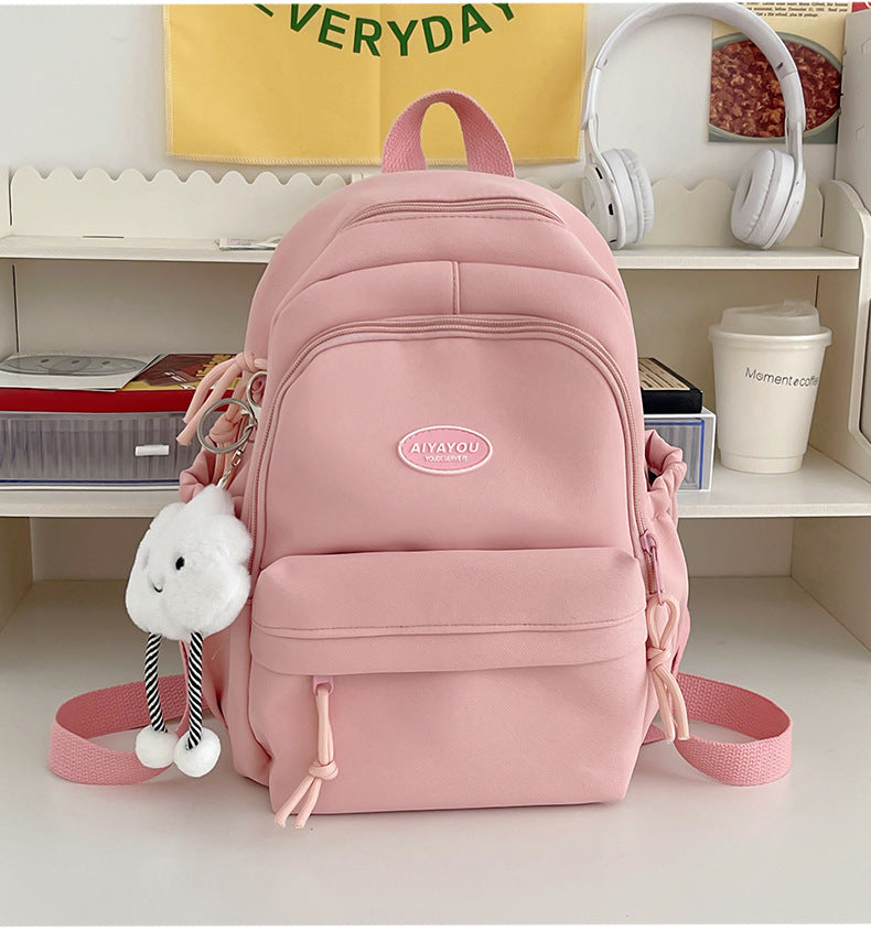 Schoolbag Girl College Students' Backpack Japanese Style All-Matching Niche Student University Style Korean Style Girl Backpack Travel Bag