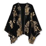 New Chinese style luxurious high-end embroidery printing design jacket cape dress set female M9005