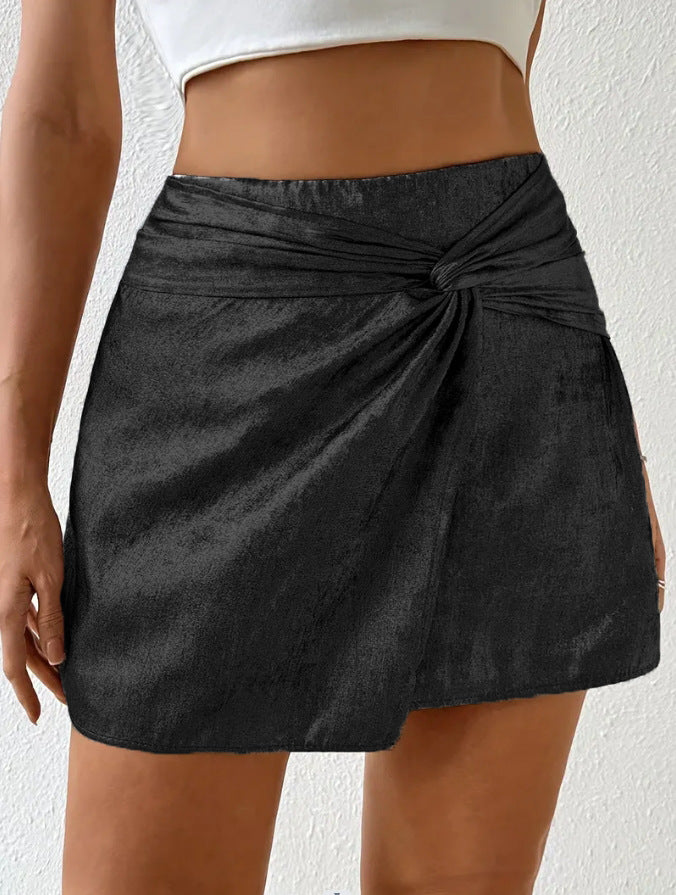 GOOSUDU 2025 fashion personality street sexy hottie high waist metal kink mini skirt