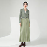 2025 trench coat women's high-end fashion design niche splicing pleated New Popular trade long coat coat