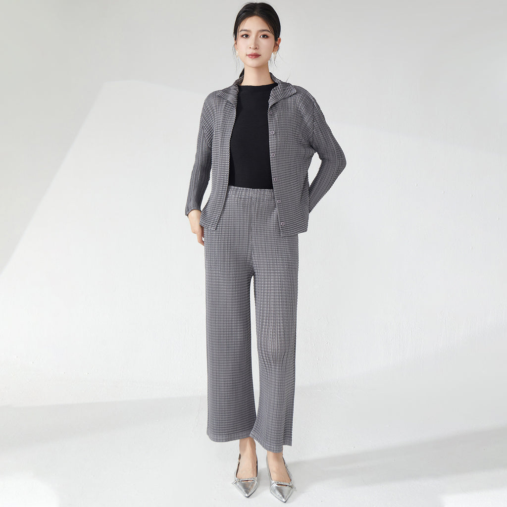 2025 suit women's spring new temperament loose shirt jacket drape straight pants fashion casual two-piece set