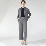 2025 suit women's spring new temperament loose shirt jacket drape straight pants fashion casual two-piece set