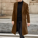 2025 new Popular trade British men's long trench coat woolen coat wish men's woolen coat