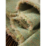 2025 Spring and Autumn Xiaoxiangfeng Jacket  New Autumn Clothing Color-woven Tweed Short Top Women's Green Spring Wholesale