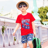 Boys' T-shirt Short Sleeve Suit  New Summer Clothes Children's Little Kids' Two-Piece Suit Children's Clothing Trendy Summer