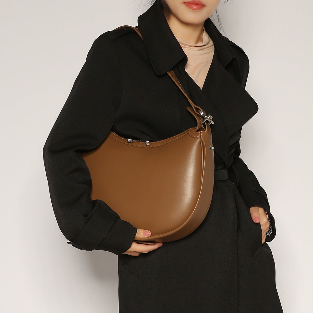 GOOSUDU 2025 Autumn and winter new fashion crescent bag portable shoulder oblique span bag simple high-end niche design women's bag