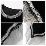 2025 retro high-end with cheongsam evening dress shows noble fashion mulberry silk black shawl women N2056