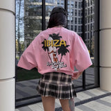 New  summer fashion n women's clothing new vacation printing T-shirt short sleeve printing basic simple T