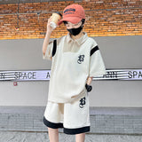 Boys Summer Suit New Children's Short-Sleeved Polo Shirt Two-Piece Set Medium and Big Children Summer Trendy Western Style Sports Sets