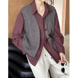 2025 popular autumn new Japanese retro V-neck single buckle Ankola red outer vest cardigan 8132
