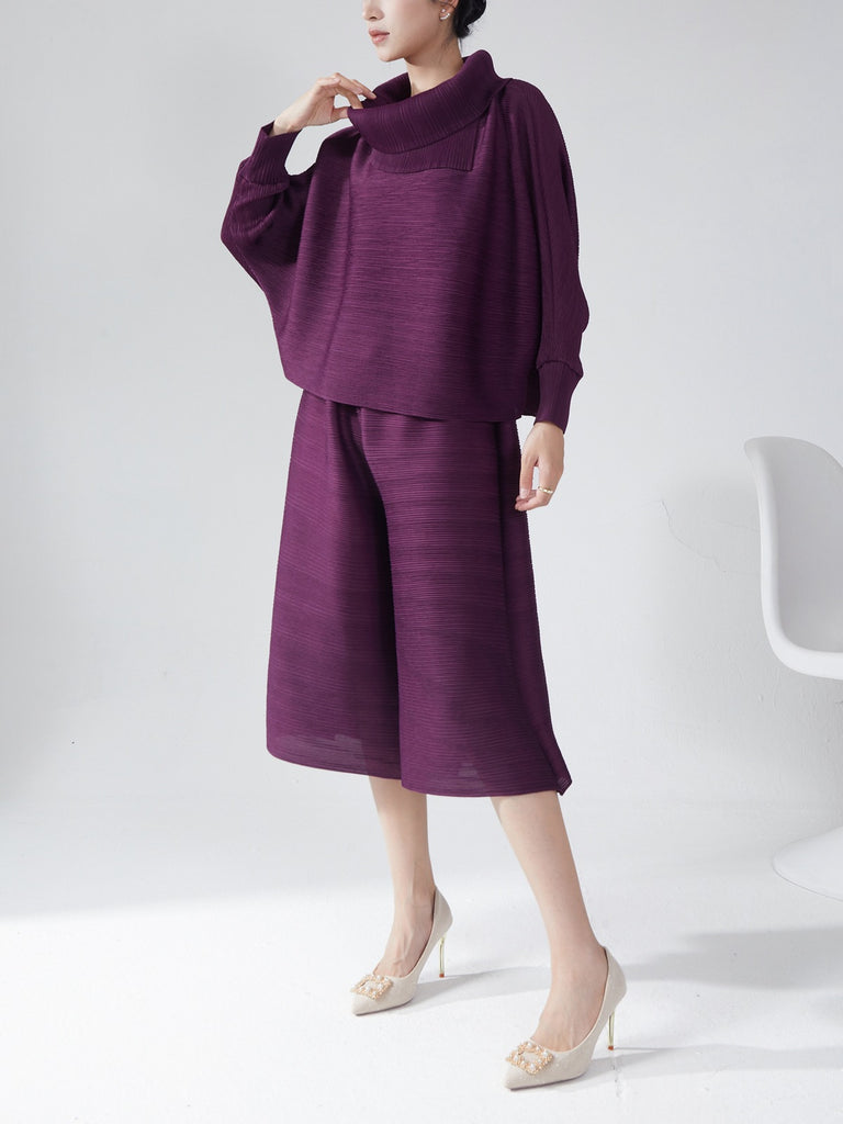 2025 large-size pants women's wide-leg pants drape high-end pleated summer thin loose seven-point casual pants women's