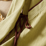 Chinese style top improved hanfu shirt women's  spring literary loose zen tea clothes cotton and linen top women
