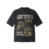 2025 F6612 2025n Street 2025 Summer Letter Bead Design Men's Loose Premium Crew Neck Short Sleeve T-Shirt