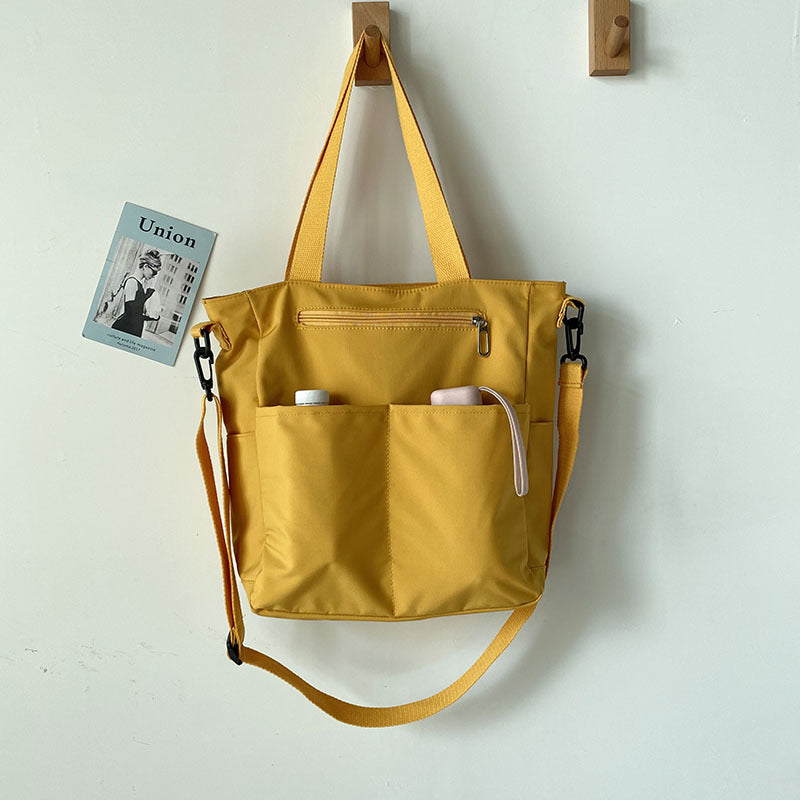 Waterproof Canvas Bag Female Summer One Shoulder Bag Bag Female Large Capacity Schoolbag Female College Student Crossbody Bag All-Matching Ins