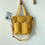 Waterproof Canvas Bag Female Summer One Shoulder Bag Bag Female Large Capacity Schoolbag Female College Student Crossbody Bag All-Matching Ins
