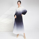 2025 2025 New Popular trade gradual change dress fashion women's loose lace-up thin temperament elegant dress long dress women