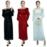 Popular trade women's clothing heavy industry rose three-dimensional flower splicing mesh pleated dress dress big swing dress