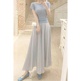 2025 summer new tea wear a complete set of salt light familiar Internet celebrity temperament high-end culottes two-piece set of women