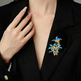 2025 Autumn and winter new niche light luxury design temperament plant flower corsage enamel coat accessories osmanthus brooch