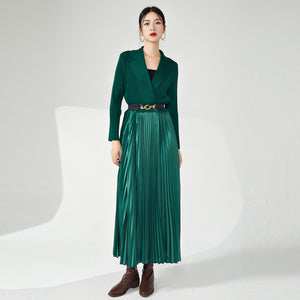 2025 trench coat women's high-end fashion design niche splicing pleated New Popular trade long coat coat