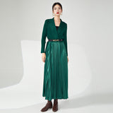 2025 trench coat women's high-end fashion design niche splicing pleated New Popular trade long coat coat