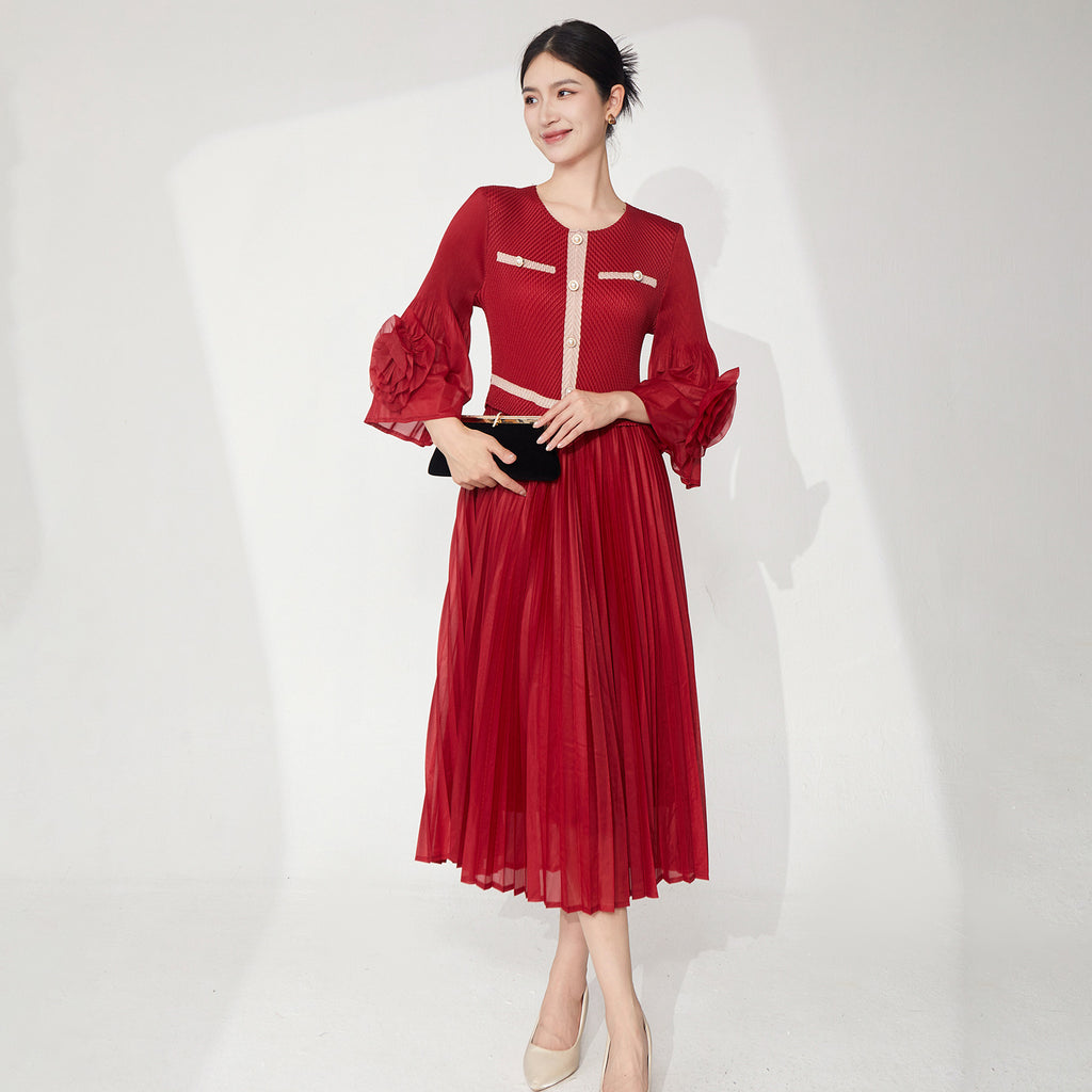 2025 dress women's summer high sense dignified intellectual small fragrant temperament a word skirt medium and long versatile skirt tide