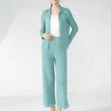 2025 suit women's spring new temperament loose shirt jacket drape straight pants fashion casual two-piece set