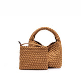 2025 New trendy retro child and mother bag New portable single shoulder diagonal span woven bag large capacity vegetable basket bucket bag