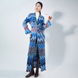 2025 New Chinese pleated trench coat women's clothing new ethnic style loose lace-up fashion robe with cardigan coat