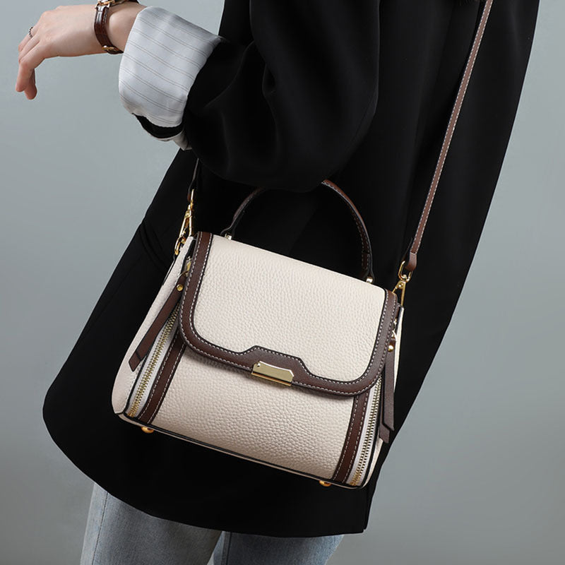 2025 new trendy high-end fashion explosion portable shoulder bag leather women's bag messenger bag women's large capacity
