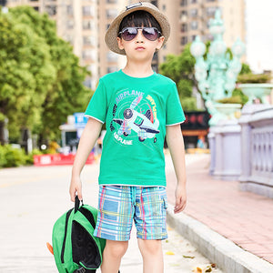 Boys' T-shirt Short Sleeve Suit  New Summer Clothes Children's Little Kids' Two-Piece Suit Children's Clothing Trendy Summer