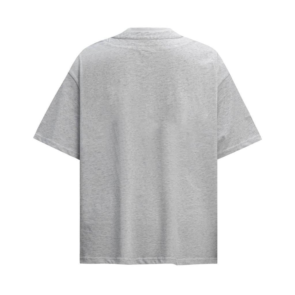 2025 6099 2025n Street 2025 Summer Fake Two-Letter Design Men's Loose Premium Sense Heavy Short Sleeve T-Shirt