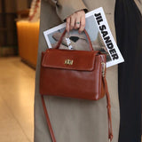 2025 Women's bag popular new versatile high-end messenger bag fashion commuter shoulder bag leather women's bag handbag
